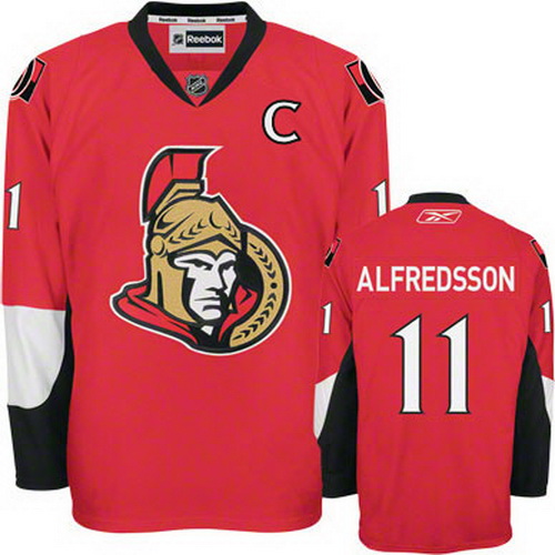Discounted Ottawa Senators 11 Daniel Alfredsson Red NHL Hockey Jersey